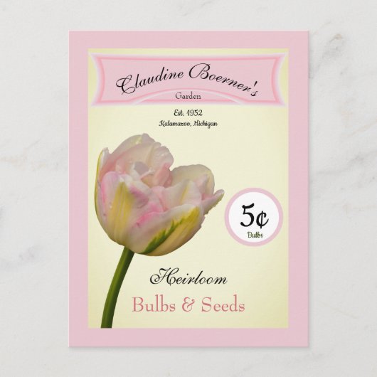 Personalized Heirloom Bulbs & Seeds Tulip Garden Feestdagenkaart (Voorkant)