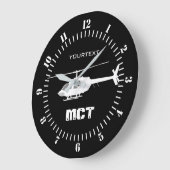 Personalized Helicopter Chopper Silhouette Grote Klok (Hoek)