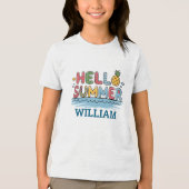 Personalized Hello Summer Family Matching Vacation Tri-Blend Shirt (Voorkant)