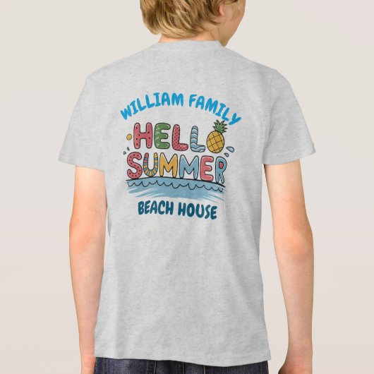 Personalized Hello Summer Family Matching Vacation Tri-Blend Shirt (Achterkant)