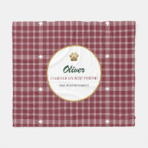 Personalized Heritage Plaid Pet Blanket  Vintage 