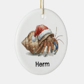 Personalized Hermit Crab at Christmas Keramisch Ornament (Rechts)