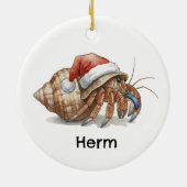 Personalized Hermit Crab at Christmas Keramisch Ornament (Achterkant)