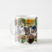 Personalized Hexagon Pet Photo Collage Dog & Cat L Koffiemok (Voorkant links)