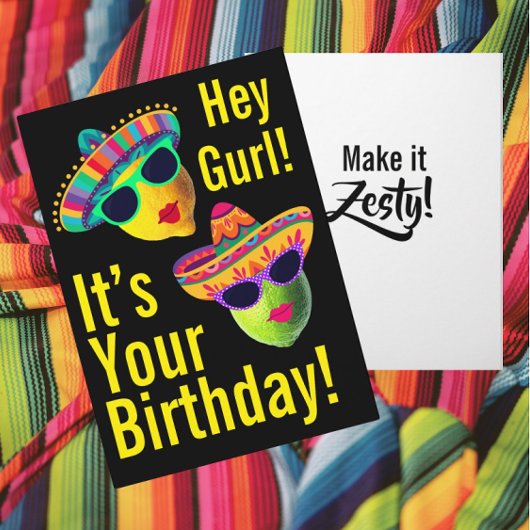 Personalized Hey Gurl Funny Lemon Lime Kaart
