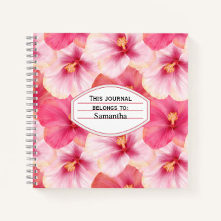 Personalized Hibiscus Floral Journal Notitieboek