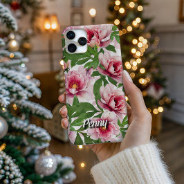 Personalized High-Poly Peony Phone Case iPhone 16 Pro Hoesje