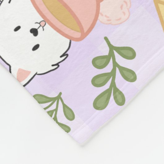 Personalized High Tea Monogram Name Pastel Purple Fleece Deken (Hoek)