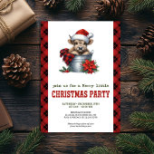 Personalized highland cow festive party invite kaart