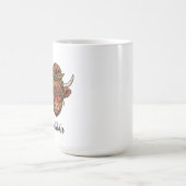 Personalized Highland cow messy bun  Magische Mok (Midden)