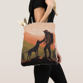 Personalized Hiker & Dog Mountain Sunset  Tote Bag (Dichtbij)