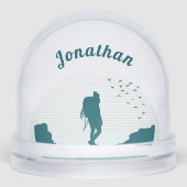 Personalized Hiker Silhouette Snow Globe Gift Sneeuwbol (Voorkant)