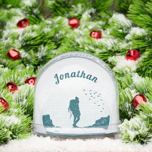 Personalized Hiker Silhouette Snow Globe Gift Sneeuwbol (Kerstmis)