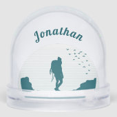 Personalized Hiker Silhouette Snow Globe Gift Sneeuwbol (Achterkant)