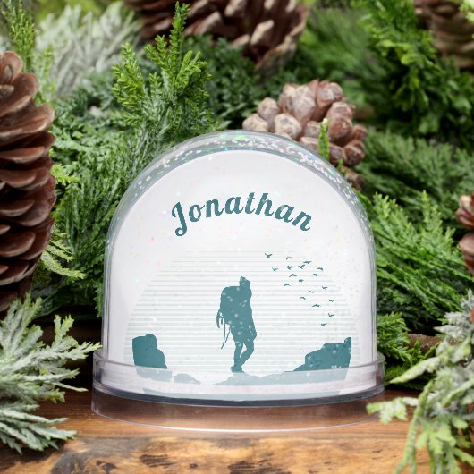 Personalized Hiker Silhouette Snow Globe Gift Sneeuwbol (Winter)