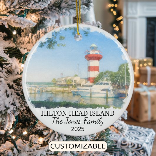 Personalized Hilton Head Island Ornament, Carolina Keramisch Ornament
