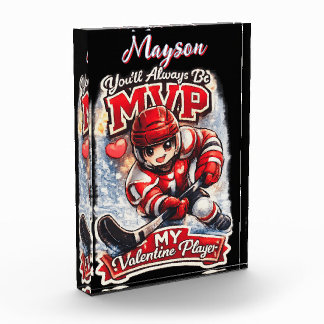 Personalized Hockey MVP My Valentine Player Fotoblokken