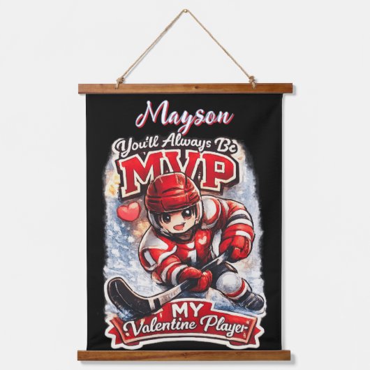 Personalized Hockey MVP My Valentine Player Hangend Wandkleed (Voorkant)