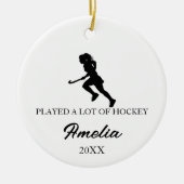 Personalized Hockey Ornament, Custom Sports Keramisch Ornament (Voorkant)