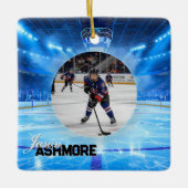 Personalized Hockey Photo  Keramisch Ornament (Voorkant)