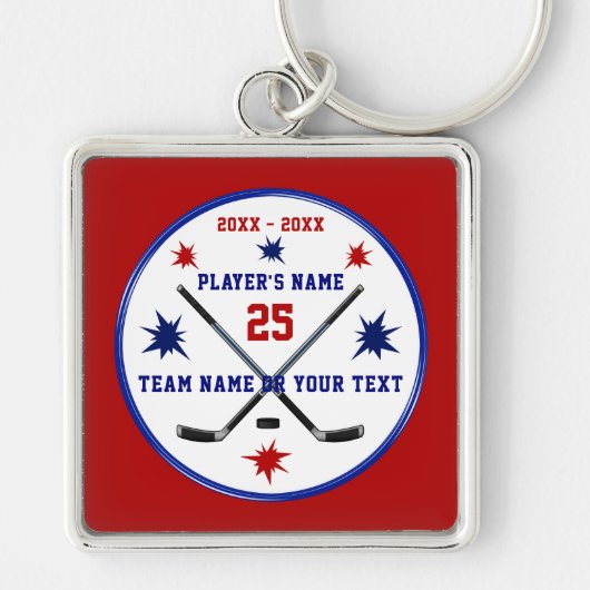 Personalized Hockey Team Gifts or Senior Hockey Sleutelhanger (Voorkant)