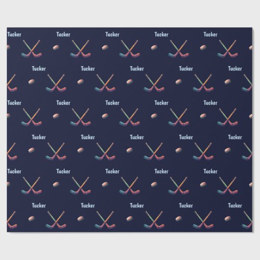 Personalized Hockey Wrapping Paper  Cadeaupapier (Vlak)