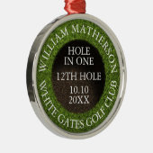 Personalized Hole in One Award Metalen Ornament (Rechts)