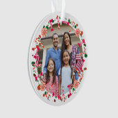 Personalized Holiday Candy Border Photo Ornament (voorkant)