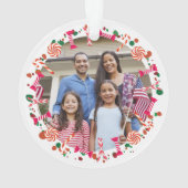 Personalized Holiday Candy Border Photo Ornament (achterkant)
