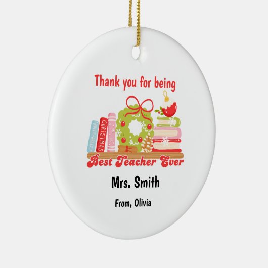 Personalized Holiday Gift for Educators Keramisch Ornament (Rechts)