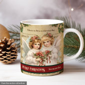 Personalized Holiday Mug Retro Angel Celebration Koffiemok