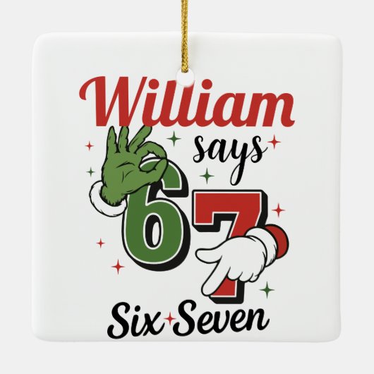  Personalized Holiday Ornament -William Says 6•7  (Achterkant)