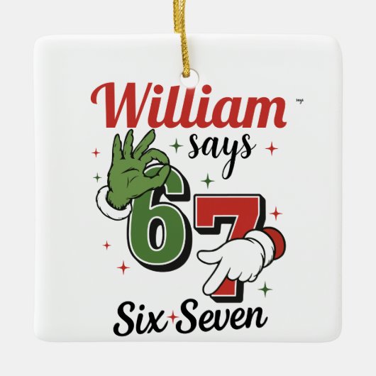  Personalized Holiday Ornament -William Says 6•7  (Voorkant)