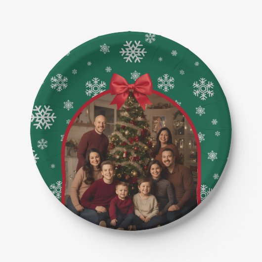 Personalized Holiday Party Plates with Editable Papieren Bordje (Voorkant)