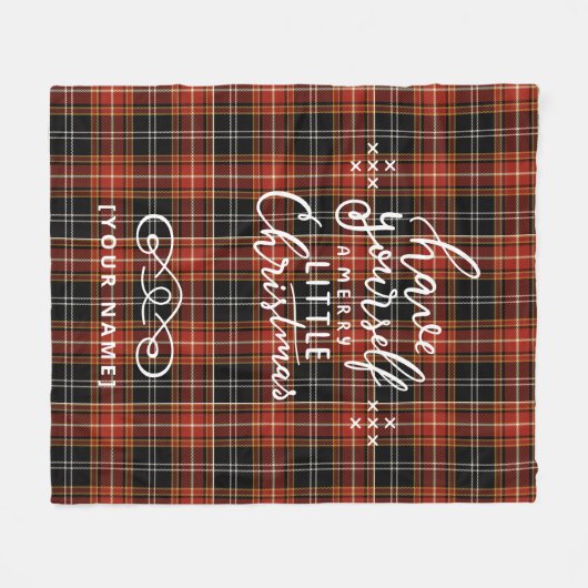 Personalized Holiday Plaid Fleece Blanket (Voorkant (Horizontaal))