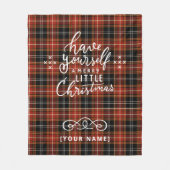 Personalized Holiday Plaid Fleece Blanket Deken (Voorkant)