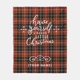 Personalized Holiday Plaid Fleece Blanket Deken