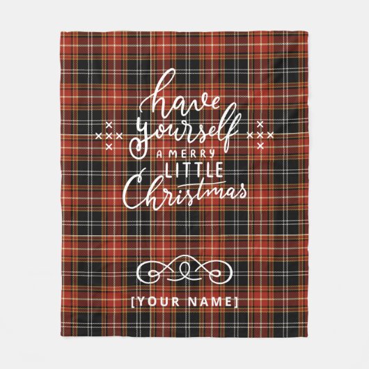 Personalized Holiday Plaid Fleece Blanket Deken (Voorkant)