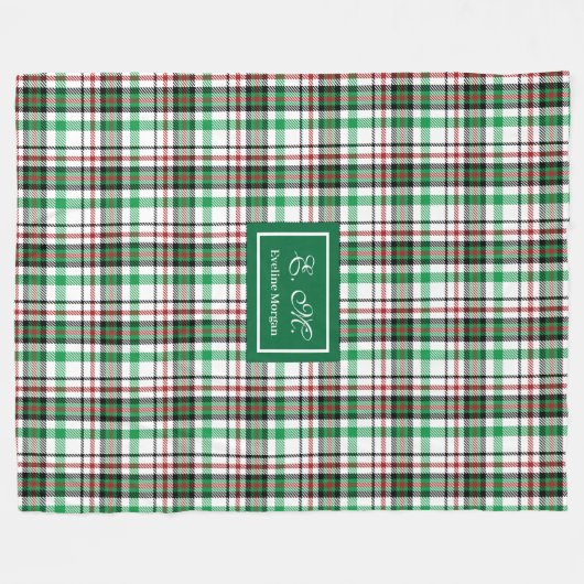 Personalized Holiday Throw Blanket Plaid Keepsake Fleece Deken (Voorkant (Horizontaal))
