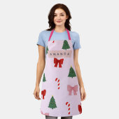 Personalized Holiday Tree & Candy Cane Pattern Schort (Gedragen)