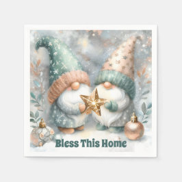 Personalized Holiday Winter Gnome Bless This Home  Servet