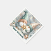 Personalized Holiday Winter Gnome Bless This Home  Servet (Hoek)