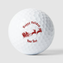 Personalized Holidays Santa Sleigh Ride Scene Golfballen