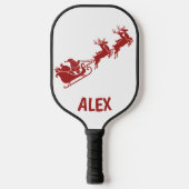 Personalized Holidays Santa Sleigh Ride Scene Pickleball Paddle (Voorkant)