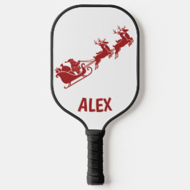 Personalized Holidays Santa Sleigh Ride Scene Pickleball Paddle