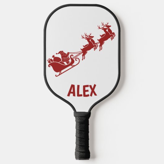 Personalized Holidays Santa Sleigh Ride Scene Pickleball Paddle (Voorkant)