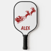 Personalized Holidays Santa Sleigh Ride Scene Pickleball Paddle (Achterkant)