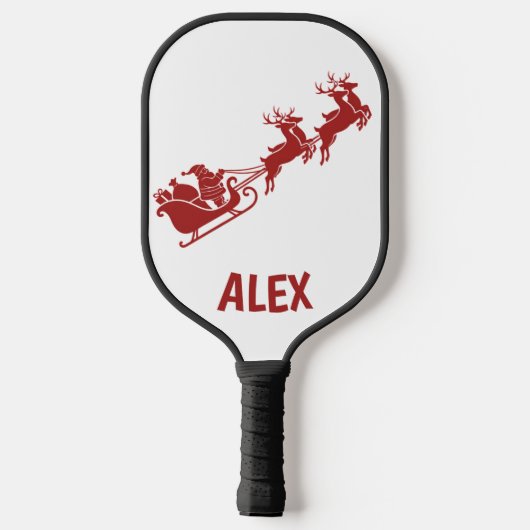 Personalized Holidays Santa Sleigh Ride Scene Pickleball Paddle (Achterkant)