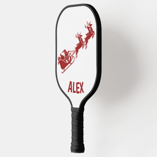 Personalized Holidays Santa Sleigh Ride Scene Pickleball Paddle (Links)