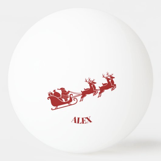 Personalized Holidays Santa Sleigh Ride Scene Pingpongbal (Achterkant)
